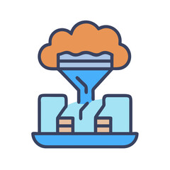 Data filtration process from cloud with pipeline illustration