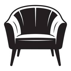 Chair Vector Black silhouette. with white background