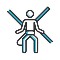 Climbing harness illustration with flat design and modern style