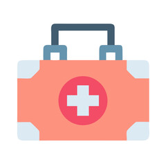 Stylized first aid kit graphic on a black background
