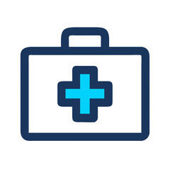 First aid kit minimal icon on black background graphic