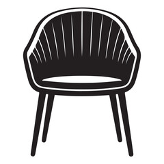 Chair Vector Black silhouette. with white background