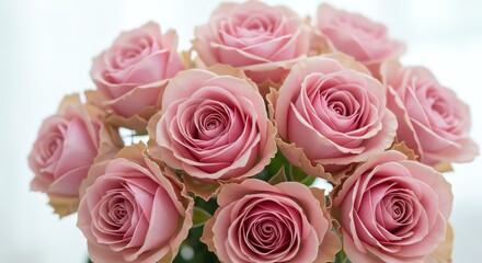 Obraz premium Pink Roses Flower Bouquet