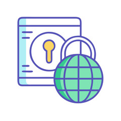 Global cybersecurity illustration highlighting internet protection and data security