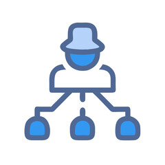 Hierarchy graphic with connection concept shown on black background