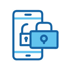 Mobile security concept featuring a smartphone with lock icons