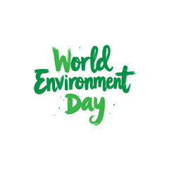 Celebrating the planet: Green typography conveying world environment day message