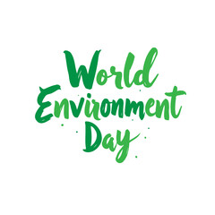 Celebratory green typography promoting global ecological awareness initiative