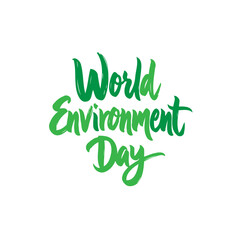 Fototapeta premium Green Calligraphy Illustrating World Environment Day for Ecological Awareness