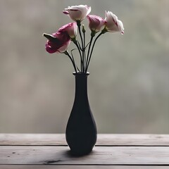 A silhouette of Lisianthus flowers