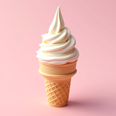 ice cream in a waffle cone