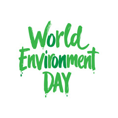 Fresh Green Calligraphy: Celebrating Our Planet's Health on World Environment Day