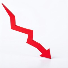 A vibrant red arrow pointing upwards on a clean white background, symbolizing growth and progress, with a sleek design that captures attention.