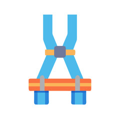 Flat design safety harness graphic on a black backdrop