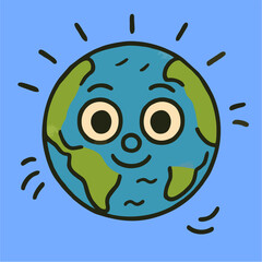 smiling earth vector