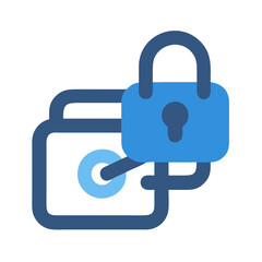 Stylized padlock icon emphasizing data protection and cybersecurity measures