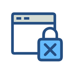 Website with security lock visual concept in vector style