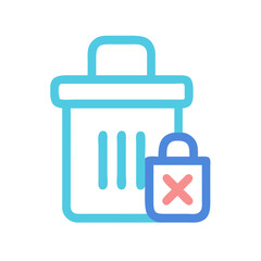 Fototapeta premium Restricted deletion icon, data security and privacy concept design