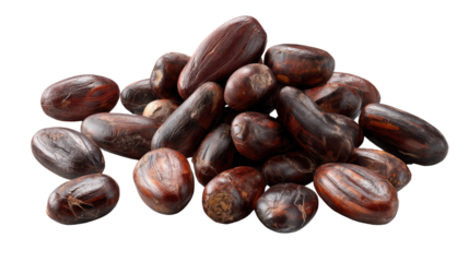 Shea Nuts' Close Up: A close-up shot of a pile of shea nuts, revealing their textured surfaces and rich, brown color, which invites viewers to appreciate the natural essence of the shea butter.
