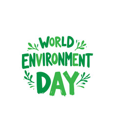 Vibrant typography celebrating World Environment Day with natural elements