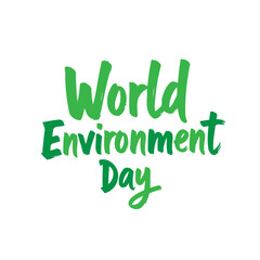 Celebration of Environmental Consciousness: 'World Environment Day' typography in green