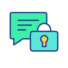 Secure Messaging: Icon of lock and message bubble