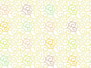 シームレスなパステル調唐草文様背景