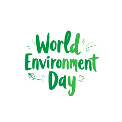 Fototapeta premium Celebrating world environment day with a hand-drawn green lettering design