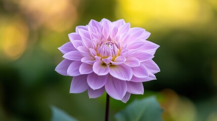 Obraz premium Close-up of a beautiful light purple dahlia