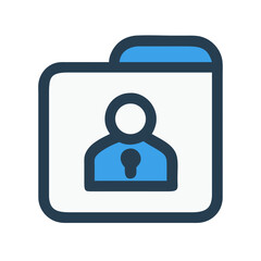 Folder with profile and lock representing private data