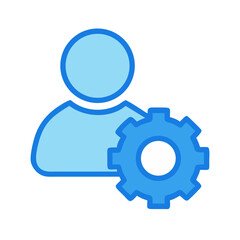 User settings vector icon on black background representation