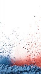 Fototapeta premium Abstract vibrant explosion of blue and red pigments against a white background
