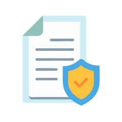 Fototapeta premium Document security protection illustration for business data