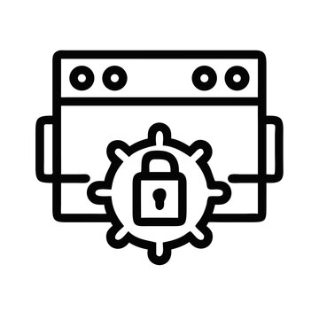 Secured server hosting with firewall and padlock illustration