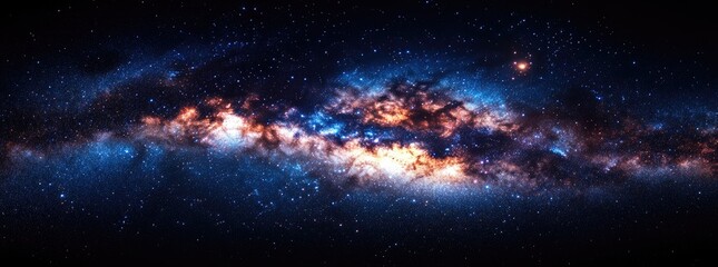 Fototapeta premium A breathtaking view of the cosmos with glowing nebulae.