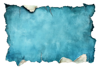 Aged, torn, textured blue paper background