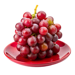 Fototapeta premium Fresh Red Grapes on a Red Dish
