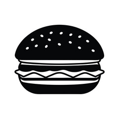 Cheeseburger with Sesame Bun Vector