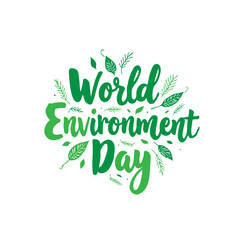 Obraz premium Celebratory World Environment Day vector design with a leafy green theme