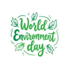 Stylized lettering celebrating the global initiative for world environment day