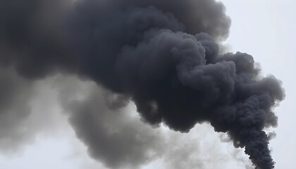 Dense black smoke billowing into the sky, indicative of industrial pollution.