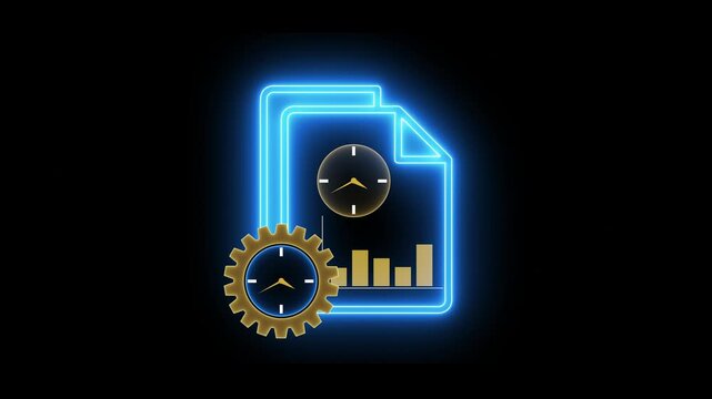 Business efficiency concept on transparent background. how much a company or organization can produce as it relates to time, cost and quality. Motion graphics of business efficiency icon.4k video.