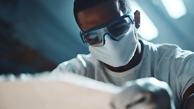Craftsman Wearing Safety Gear While Working