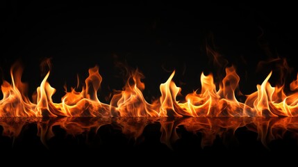 A fiery orange and red flame against a black background