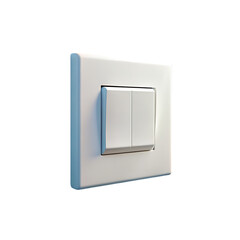 Modern White Double Light Switch: High-Resolution Image