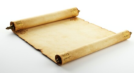 Antique Scroll with Golden Details Isolated