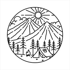 natural scenery in the frame illustration