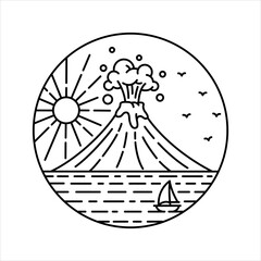 natural scenery in the frame illustration