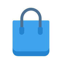 Blue shopping bag illustration on black background for e-commerce