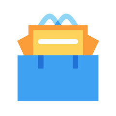 Colorful flat design shopping bag vector graphic illustration